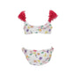 Bikini stretch rouches floreale