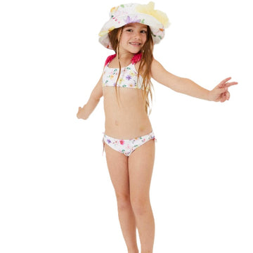 Bikini stretch rouches floreale