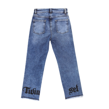 Jeans bimba con logo Twinset