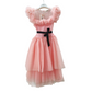 Abito bimba corto in tulle con volant