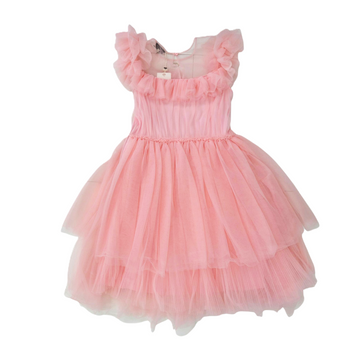 Abito bimba corto in tulle con volant