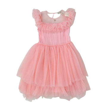 Abito bimba corto in tulle con volant