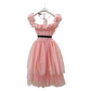 Abito bimba corto in tulle con volant