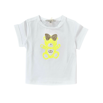 T-shirt bimba con ricamo strass