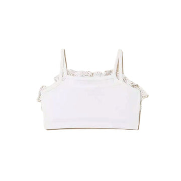 Top bimba cropped con pizzo macramè