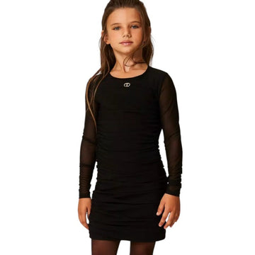 Abito corto in tulle con arricciatura