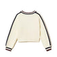 Pullover a costine con bande bicolor