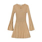 Abito corto in maglia plissé in lurex