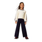 Pullover a costine con bande bicolor