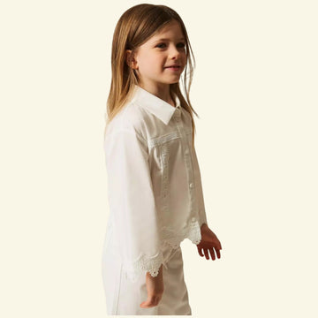 Camicia Baby in popeline con pizzo