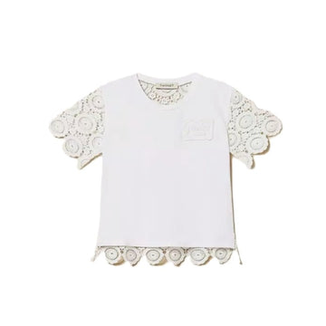 T-shirt Baby con maniche in pizzo