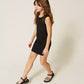Sandali Girl in pelle con logo jacquard