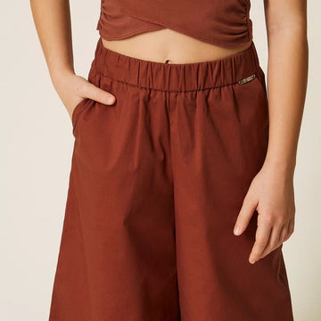 Pantalone Girl cropped in popeline