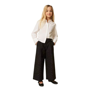Pantalone Girl in popeline con borchie