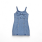 Abito Girl corto jeans con fiocco