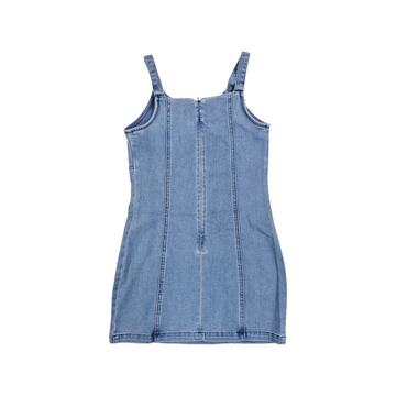 Abito Girl corto jeans con fiocco