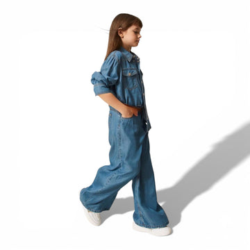 Jeans ampi Girl Chambray