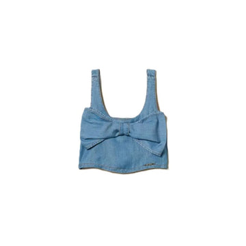 Top cropped con maxi fiocco Girl