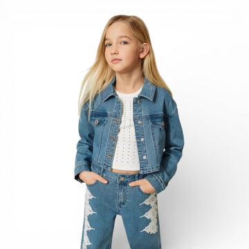 Giacca Girl cropped in jeans