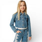 Giacca Girl cropped in jeans