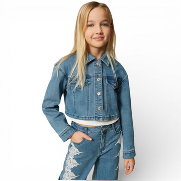 Giacca Girl cropped in jeans