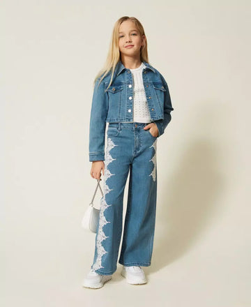 Giacca Girl cropped in jeans
