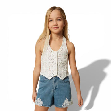 Shorts Girl in jeans con pizzo