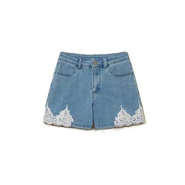 Shorts Girl in jeans con pizzo