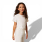 T-shirt con pizzo e logo