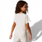 T-shirt con pizzo e logo