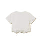 T-shirt con pizzo e logo