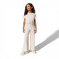 T-shirt con pizzo e logo