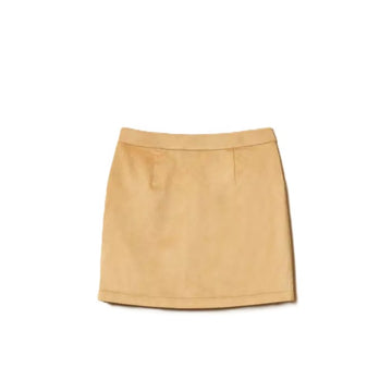 Gonna Girl corta scamosciata con frange