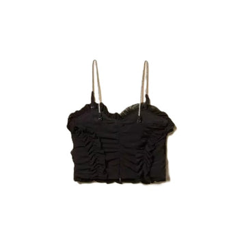Top Bambina in tulle con volant