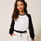 Felpa Bambina color block con righe