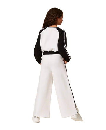 Felpa Bambina color block con righe