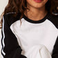 Felpa Bambina color block con righe