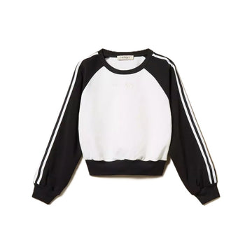 Felpa Bambina color block con righe