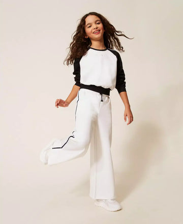 Felpa Bambina color block con righe