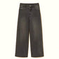 Jeans Bambina nero cropped cinque tasche