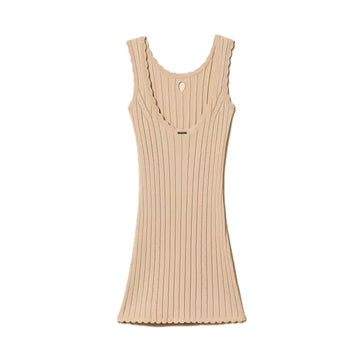 Abito Girl corto in maglia a costine