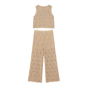 Completo Girl in pizzo con logo ricamato