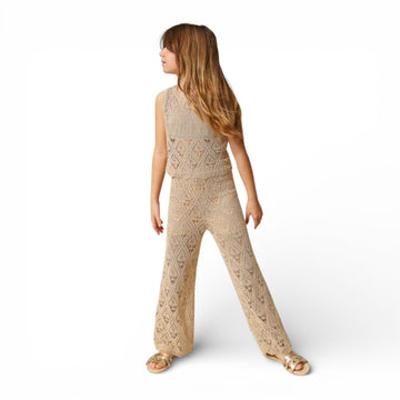 Completo Girl in pizzo con logo ricamato