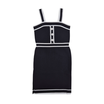 Abito Girl corto in maglia con bordature