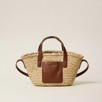 Borsa Bimba shopper in paglia con manico
