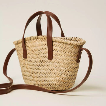 Borsa Bimba shopper in paglia con manico