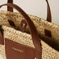 Borsa Bimba shopper in paglia con manico