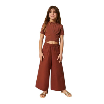 Pantalone Girl cropped in popeline