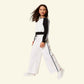 Pantaloni Bambina ampi in felpa con righe