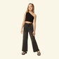 Jeans Bambina nero cropped cinque tasche